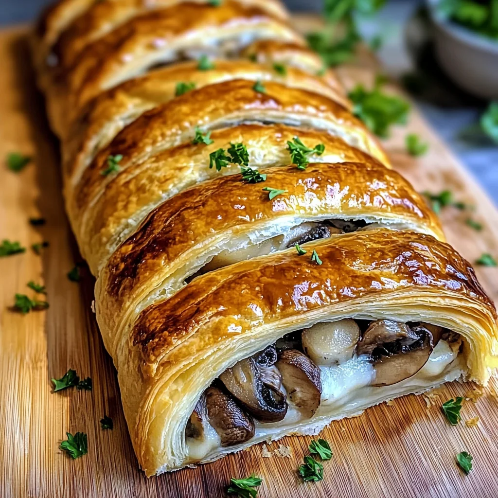 Savory Mushroom & Gruyère Puff Pastry Braid