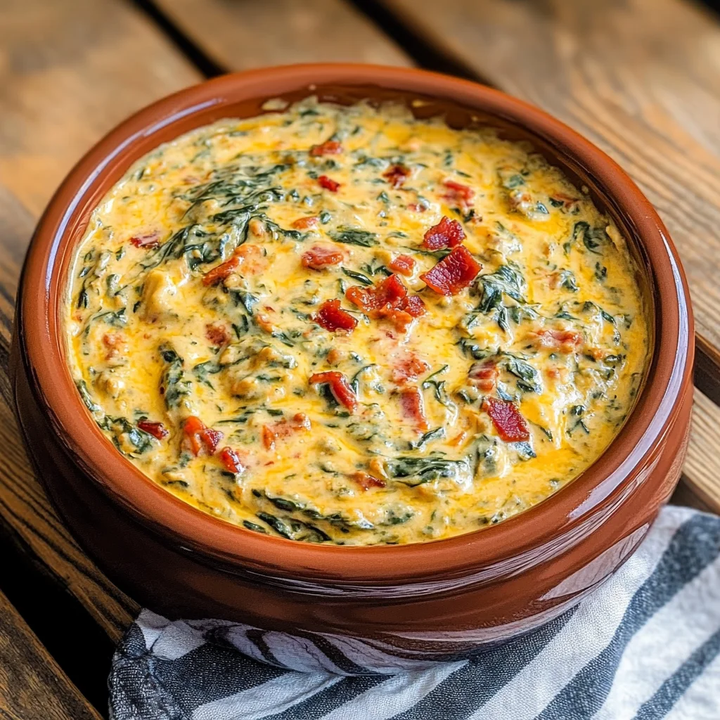 Slow Cooker Queso Spinach Dip