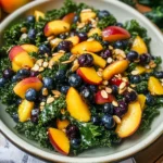 Summer Peach Blueberry Kale Salad