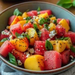 Watermelon Peach Salad – A Refreshing Gourmet Salad