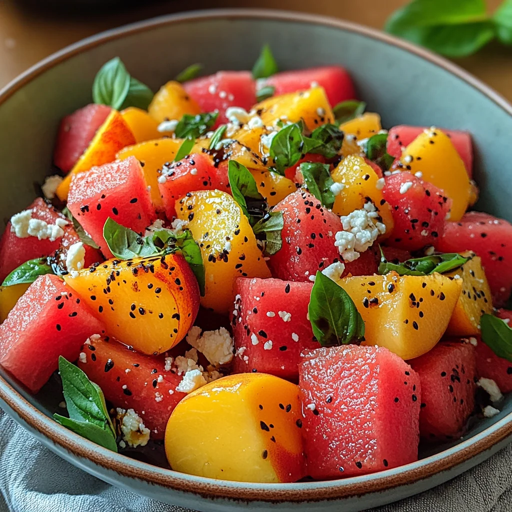 Watermelon Peach Salad – A Refreshing Gourmet Salad
