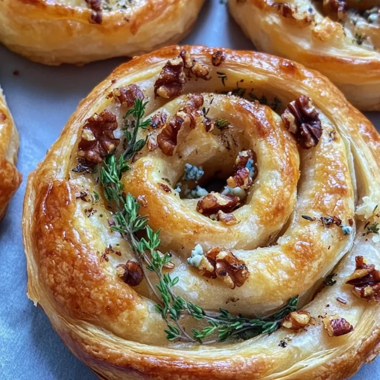 Blue Cheese Walnut Thyme Puff Pastry Twirl Recipe