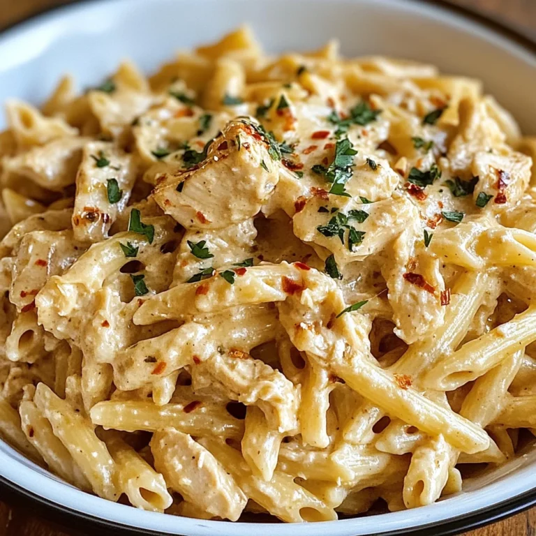 Creamy Crockpot Garlic Parmesan Chicken Pasta