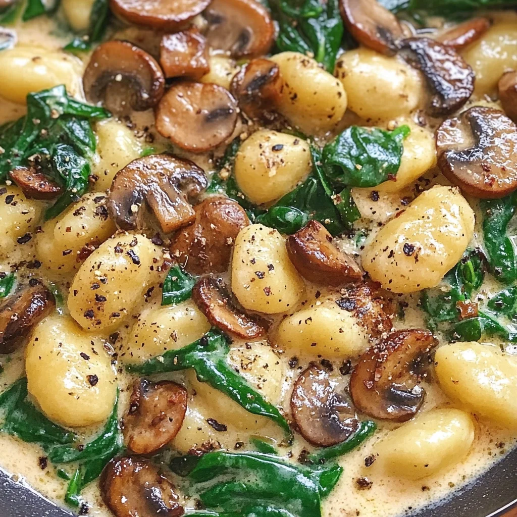 Creamy Spinach and Mushroom Gnocchi (One-Pan, 20 Minutes)