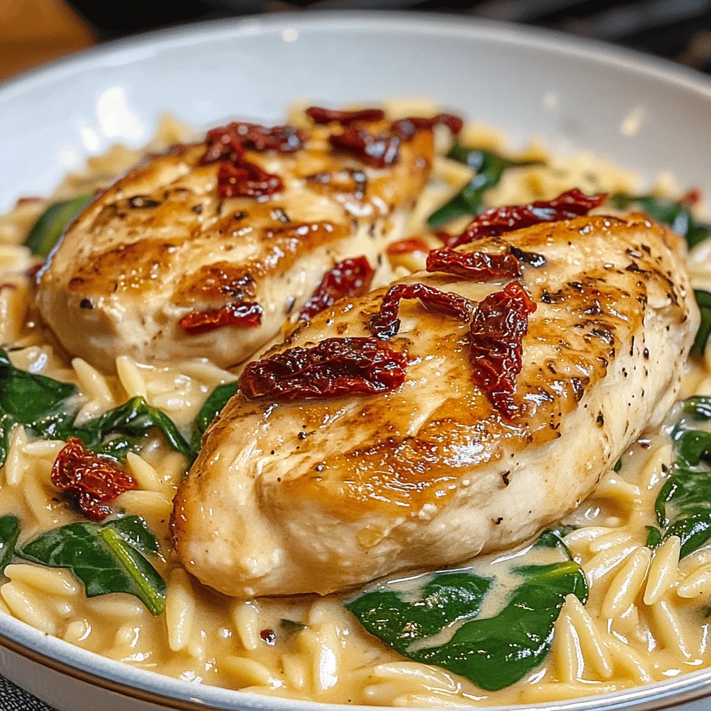 Creamy Tuscan Chicken with Orzo