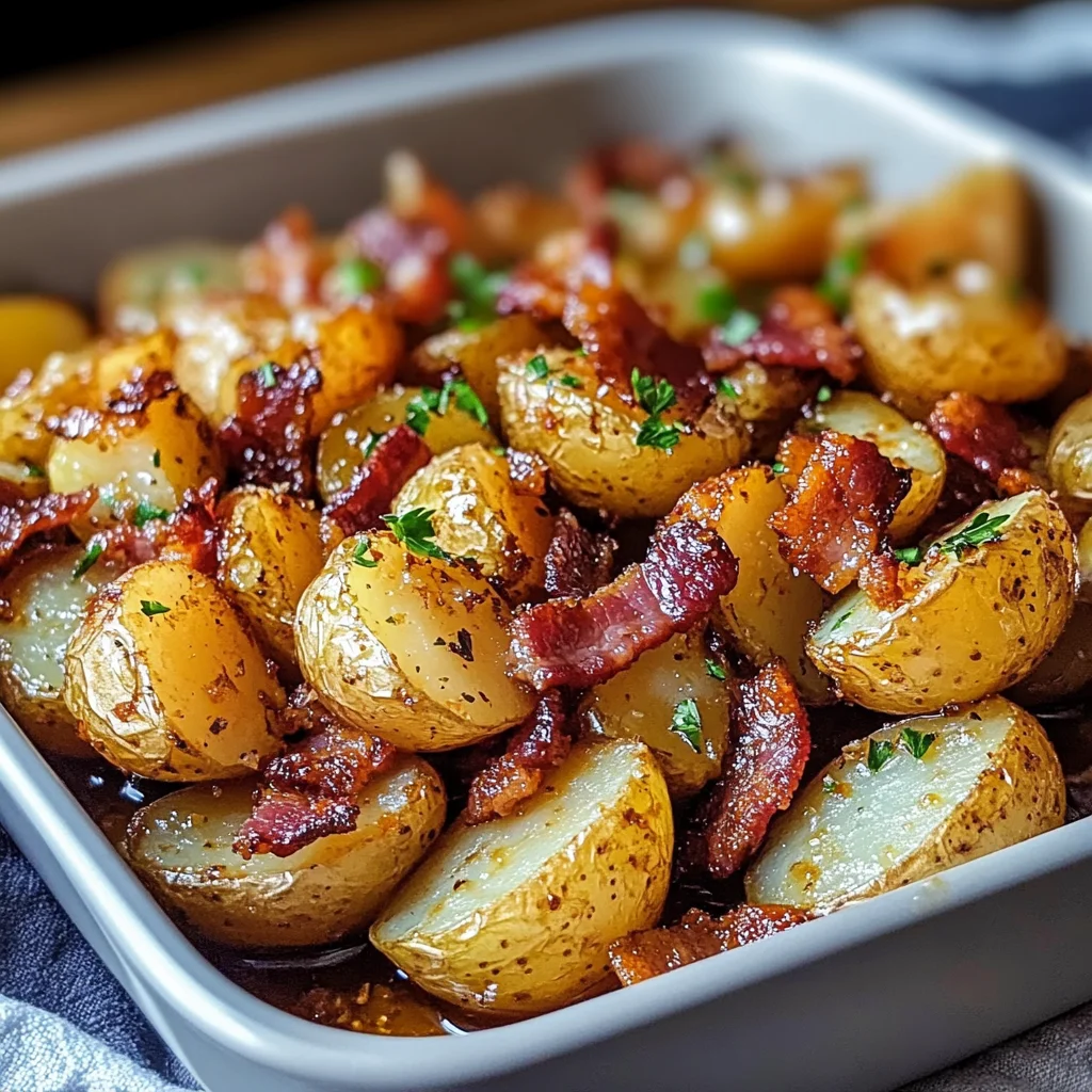 Crispy Bacon Honey Roasted Potatoes