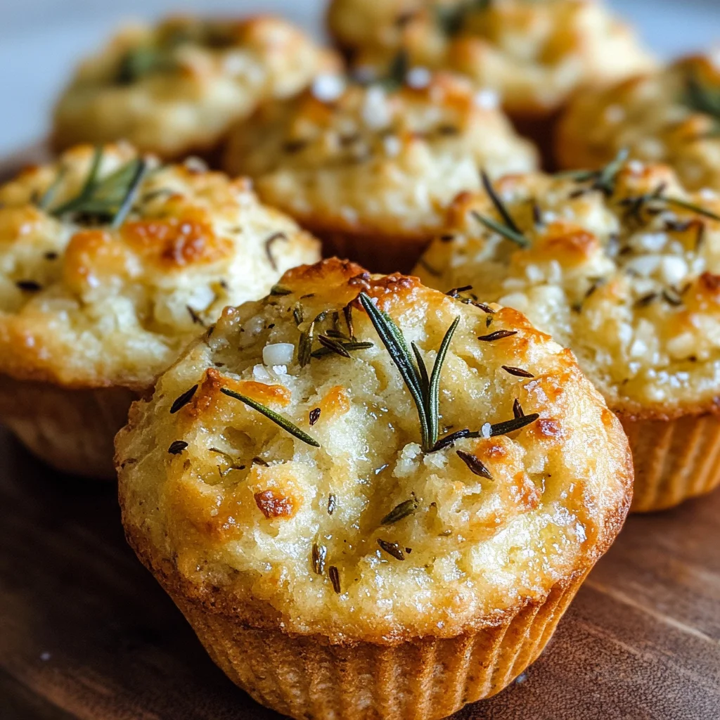 Easy Garlic Rosemary Focaccia Muffins