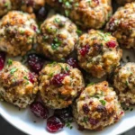 Festive Cranberry Turkey Stuffing Balls