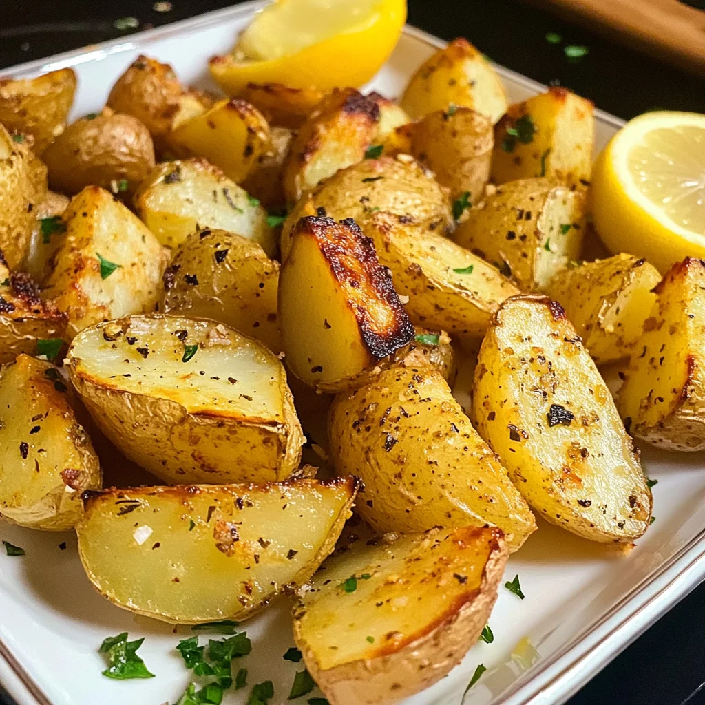 Greek Lemon Garlic Roasted Potatoes