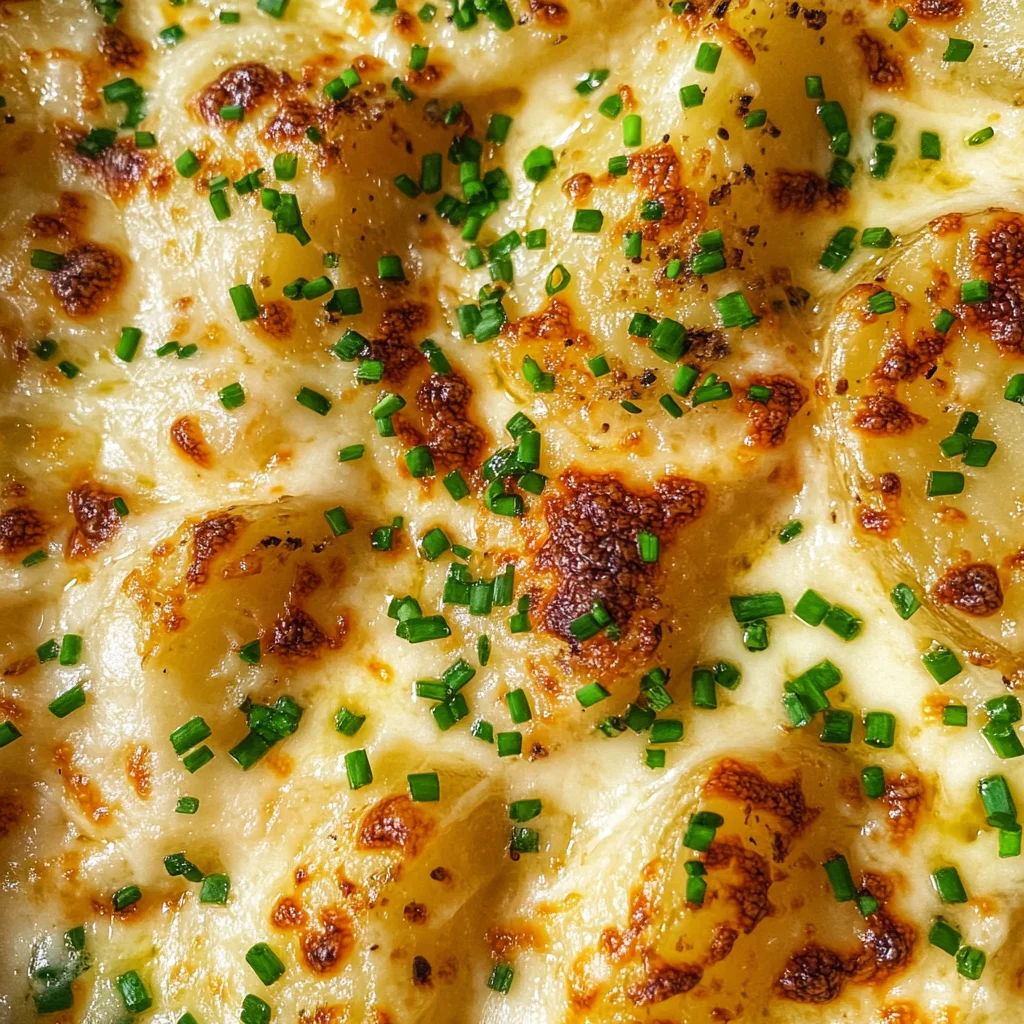 Roasted Garlic Potatoes au Gratin
