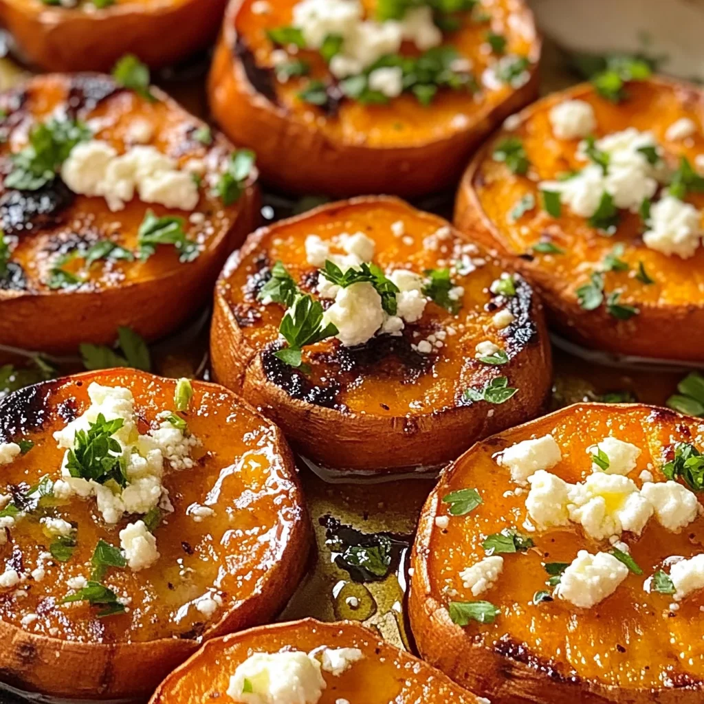 Roasted Sweet Potato Rounds with Honey & Feta
