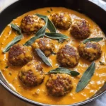 Turkey Meatballs in Pumpkin Sage Sauce