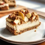 VEGAN APPLE CRUMBLE CHEESECAKE