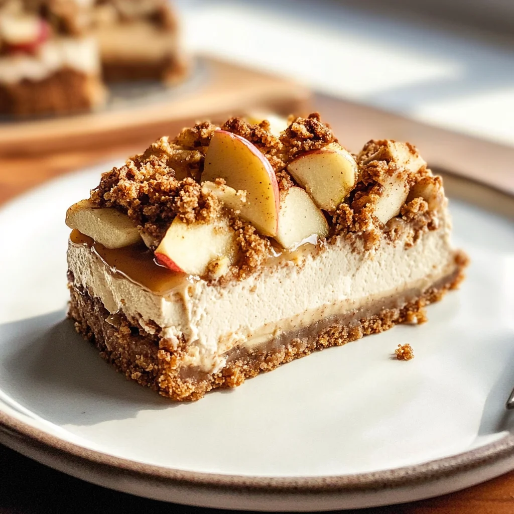VEGAN APPLE CRUMBLE CHEESECAKE